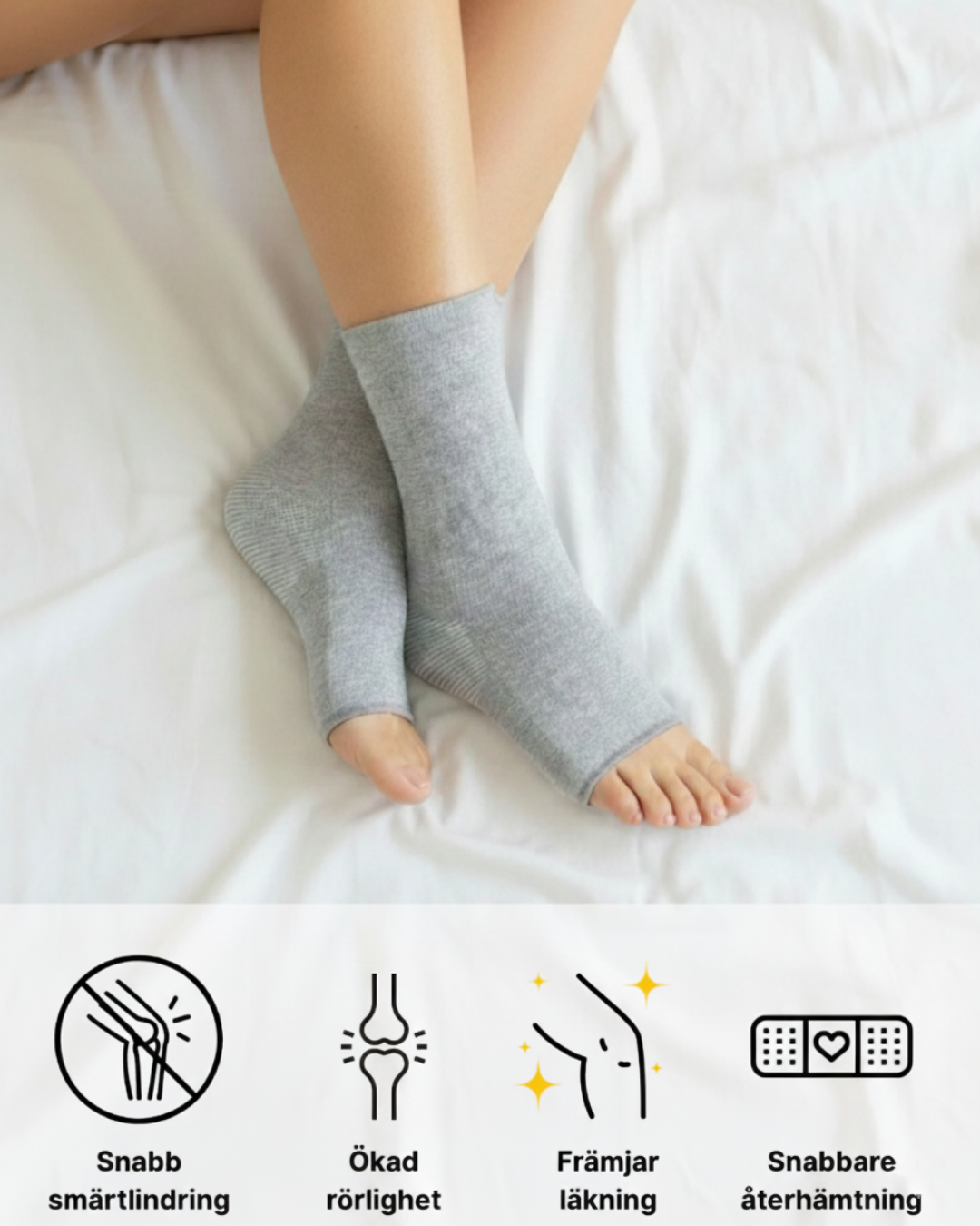 Lider du av fotsmärta, svullnad eller stelhet när du går eller står länge?